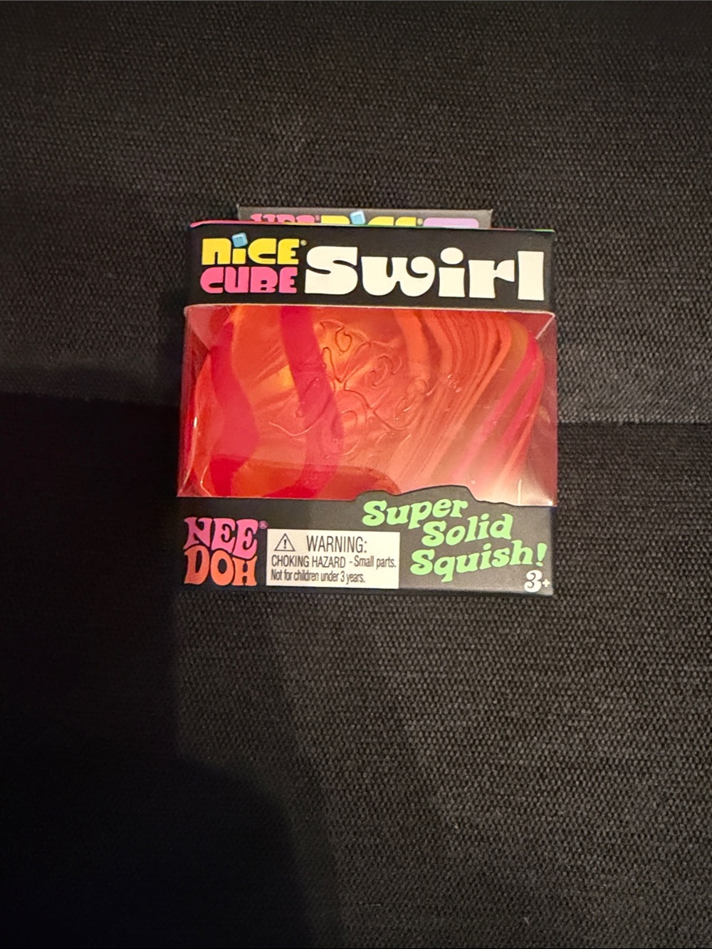 Nice Cube Swirl Super Solid Squish Toy - Red & Pink